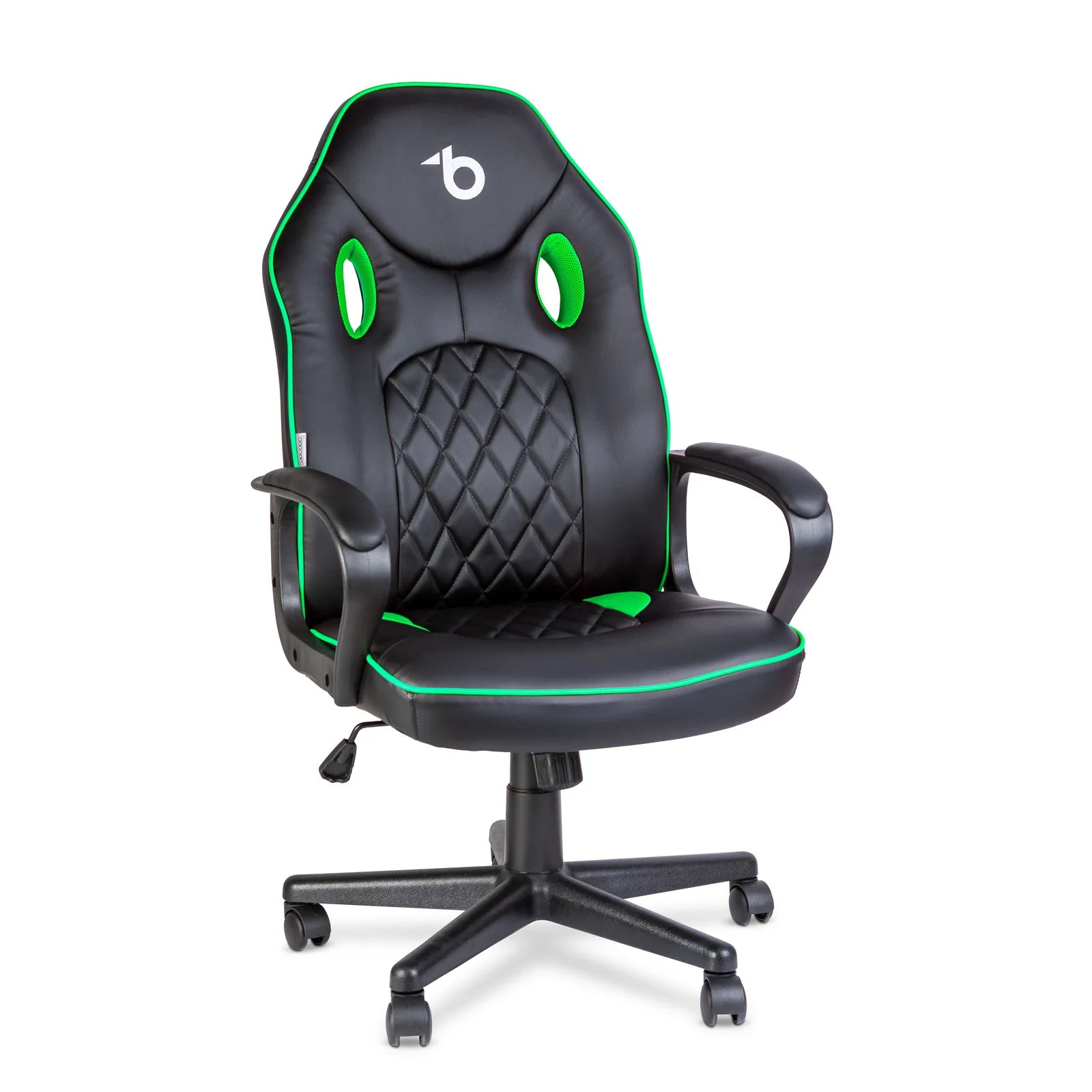 Scaun gaming ergonomic reglabil, cu cotiere fixe, negru rosu/verde, rotativ, suport 110 kg