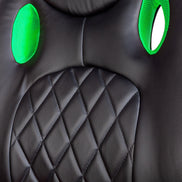 Scaun gaming ergonomic reglabil, cu cotiere fixe, negru rosu/verde, rotativ, suport 110 kg