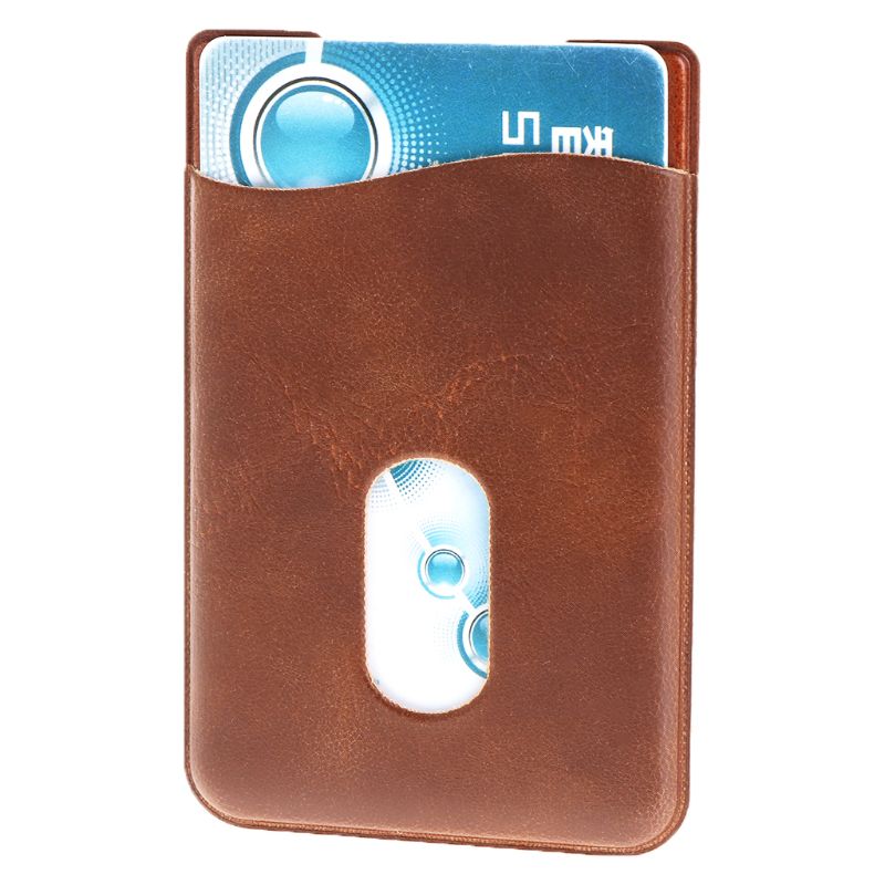 Leather Card Holder Sticker 3M Adhesives Credit ID Card Mobile Phone Back Pocket Wallet Case Stickers Bag Pouch