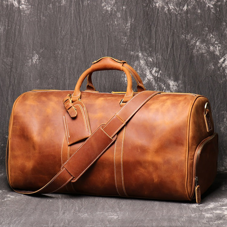Genuine leather handbag travel bag