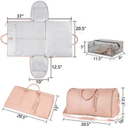 Large leather folding suit bag, travel crossbody, one shoulder sports and fitness bag, large capacity, handheld clothing, luggage bag