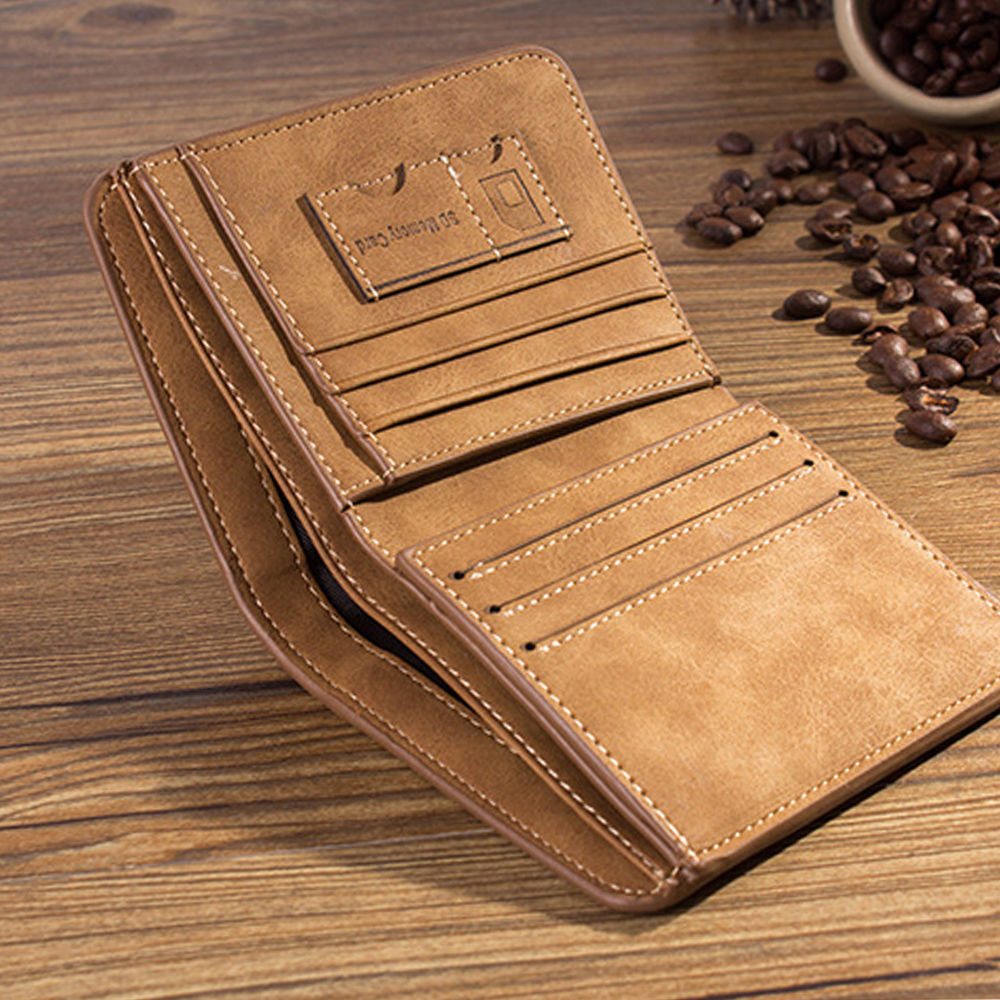 Mens Luxury Soft Business Leather Bifold Wallet Credit Card Holder Purse