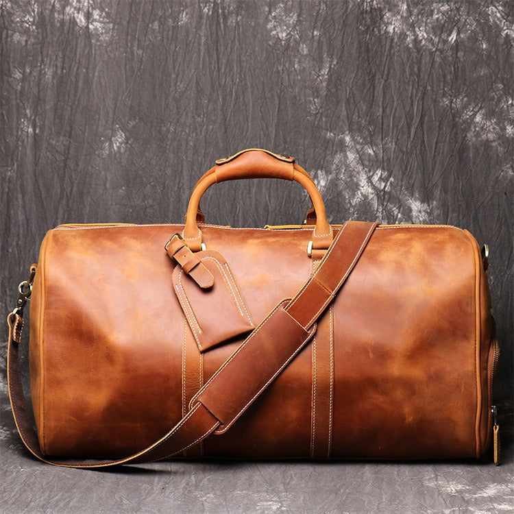 Genuine leather handbag travel bag