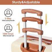 Antique White 3 Piece Luggage Set Hardside Spinner Suitcase with TSA Lock 20
