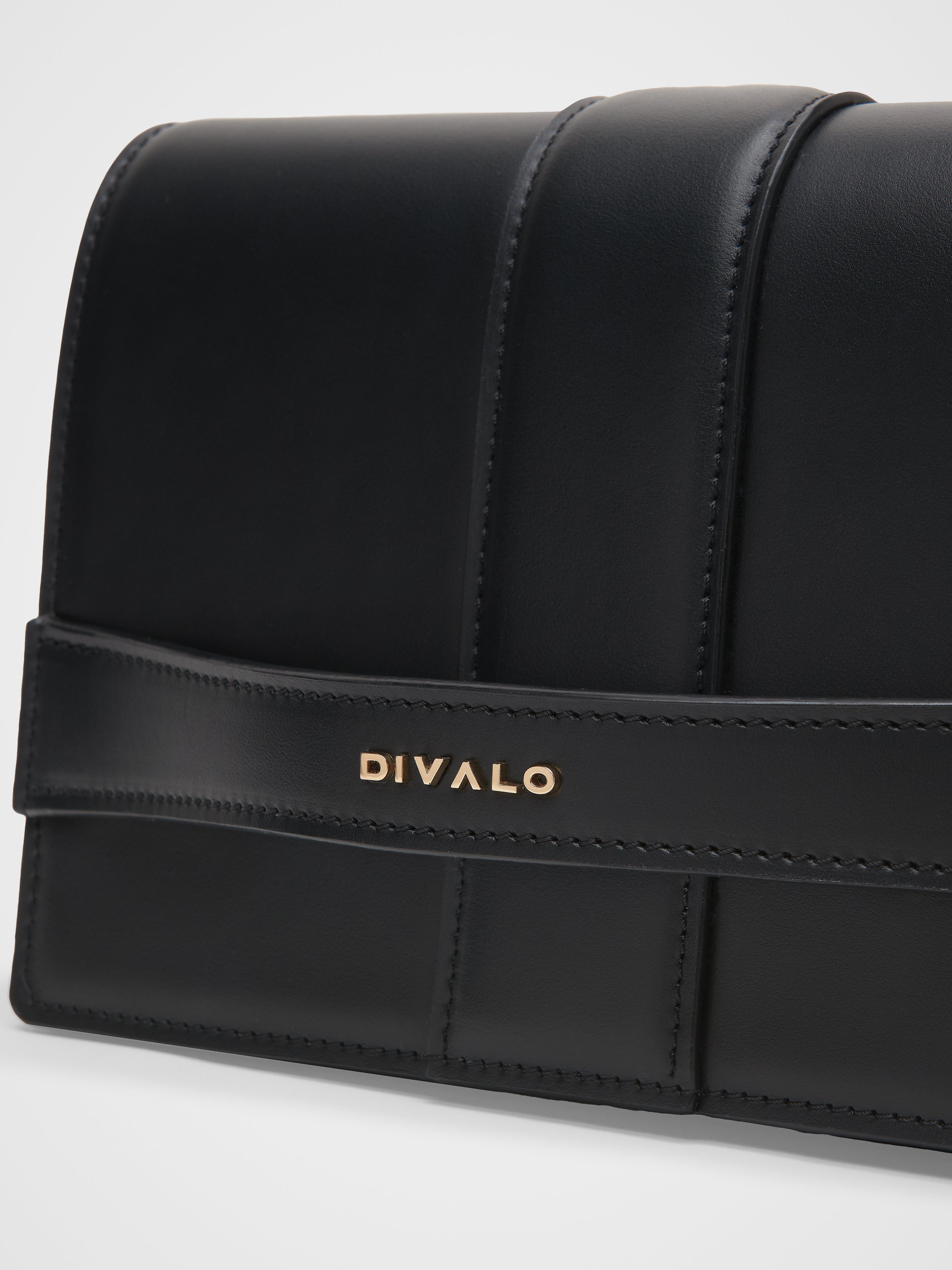 Divalo Transylvania Vanguard Leather Crossbody Bag Black