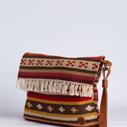 Țărăncuța – Repurposed Carpet & Leather Shoulder Bag with Tassel