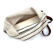 The Boho Carpet Bag – Upcycled Cotton Crossbody with Leather Strap