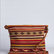 Țărăncuța – Repurposed Carpet & Leather Shoulder Bag with Tassel