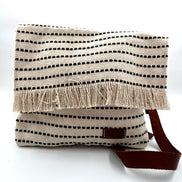 The Boho Carpet Bag – Upcycled Cotton Crossbody with Leather Strap