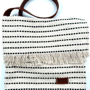 The Boho Carpet Bag – Upcycled Cotton Crossbody with Leather Strap