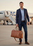 Leather Travel Bag 20L - Light Brown