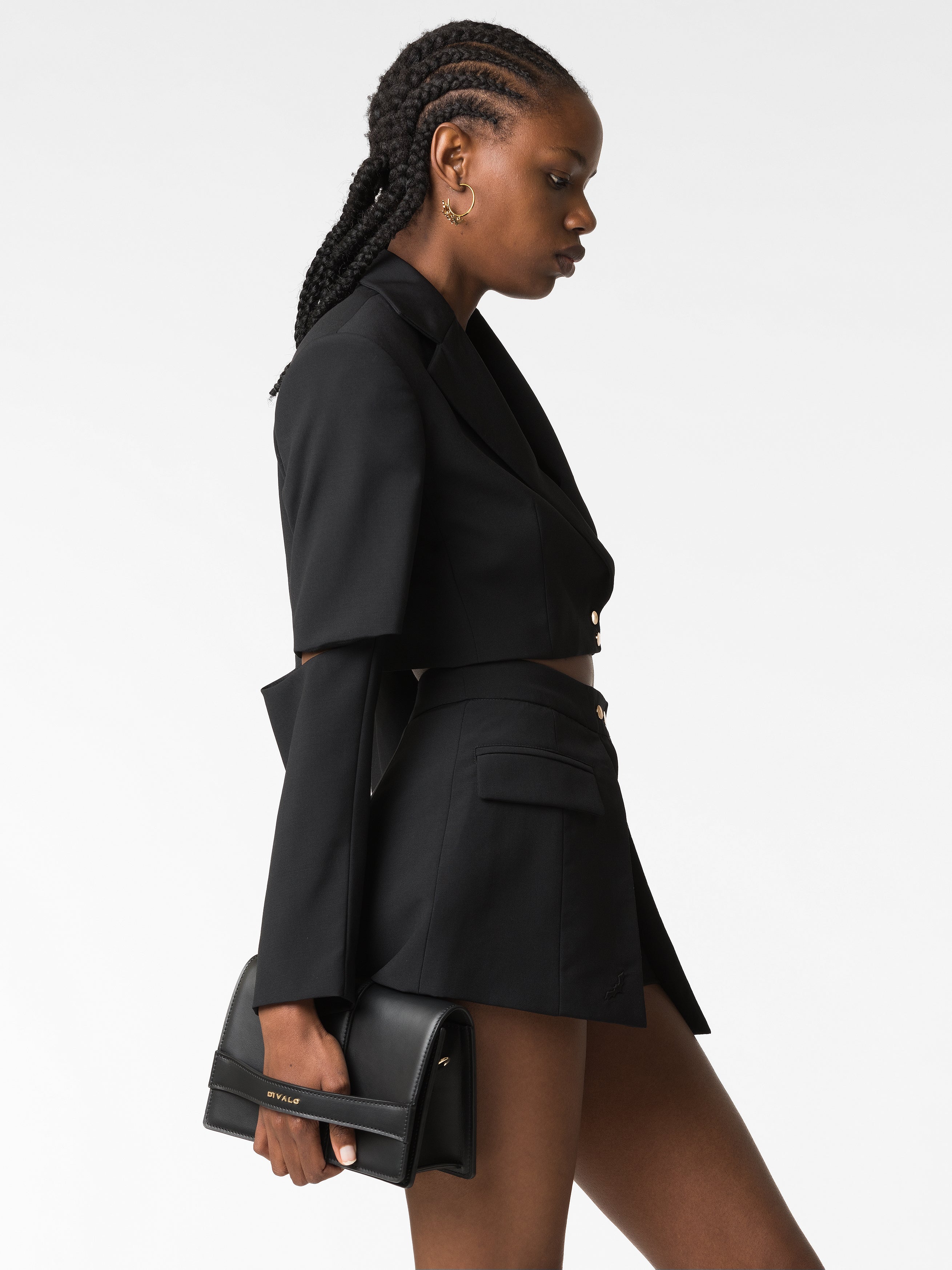 Divalo Transylvania Vanguard Leather Crossbody Bag Black