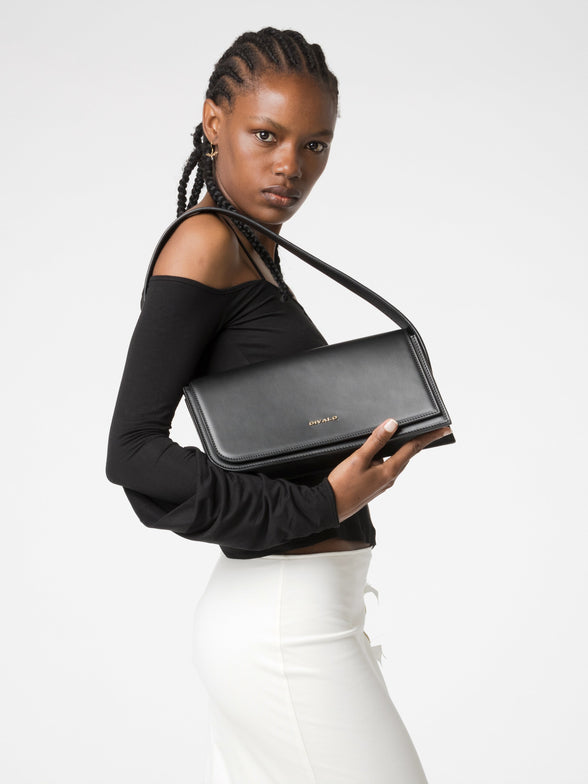 Divalo Transylvania Luna Crescent Evening Bag Black